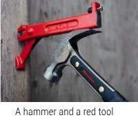 A hammer and a red tool